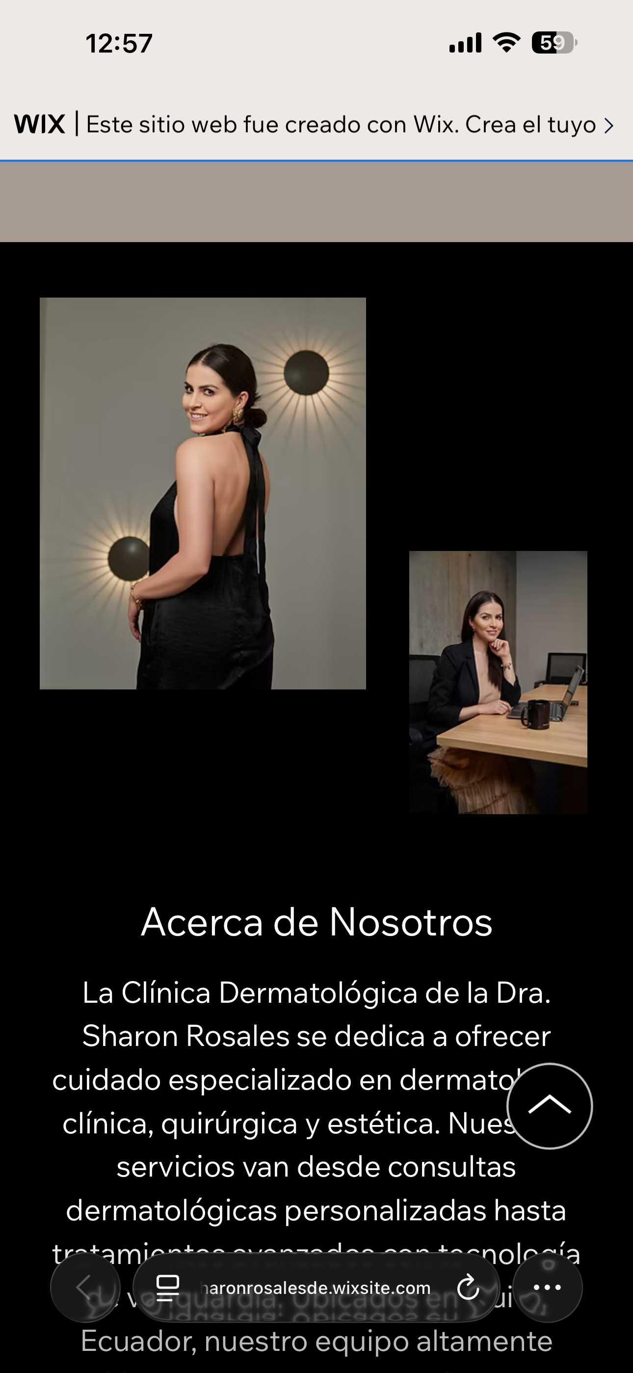 Dra. Sharon Rosales, fotografía de su web anterior
